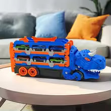 Dinosaur Transport Truck Toys With12 Molded Racing Cars
